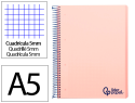 9235 - Cahier spirale liderpapel a5 micro wonder 240 pages 90g    5x5mm 6 trous 5 bandes        couleurs rose