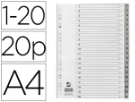 Q-Connect 170378 - Intercalaire q-connect numerique 1-20 plastique 20   positions a4 indice           multiperfore