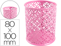 156233 - Pot a crayons q-connect motif metallique hauteur 100 mm     diametre 80mm coloris rose