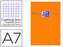 21600 - Bloc bureau oxford a7 papier vélin surfin agrafé en tête couverture enveloppante 74x105mm 80f 80g 5x5 coloris orange