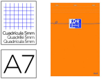 Oxford University Press 21600 - Bloc bureau oxford a7 papier vélin surfin agrafé en tête couverture enveloppante 74x105mm 80f 80g 5x5 coloris orange