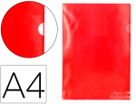 Q-Connect 10873 - Pochette coin q-connect polypropylène grainé économique 12/100e coloris rouge transparent boîte 100 unités