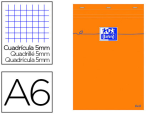 Oxford University Press 21608 - Bloc bureau oxford papier a6 vélin surfin agrafé en tête couverture enveloppante 105x148mm 80f 80g 5x5mm coloris orange