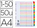 154671 - Intercalaire q-connect numérique plastique 25 positions a4 210x297mm carte mylar 50 touches