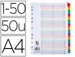 Q-Connect 154671 - Intercalaire q-connect numérique plastique 25 positions a4 210x297mm carte mylar 50 touches