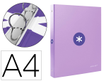 Antartik 7816 - Classeur antartik 4 anneaux ronds 25mm a4 carton rembordé coloris lavande