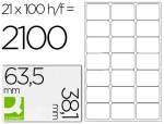 Q-Connect 40434 - Étiquette adhésive q-connect 63.5x38.1mm coins arrondis imprimante jet d'encre laser copieur 100 feuilles 2100 unités