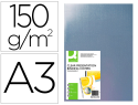 63455 - Plat couverture q-connect pvc incolore 150 microns a3 relieurs spirales peignes anneaux paquet 100 unités