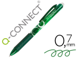 Q-Connect 153567 - Roller q-connect écriture moyenne 0.7mm encre effaçable grip préhension gomme sertie coloris vert