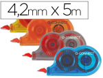 Q-Connect 937736 - Correcteur q-connect dévidoir mini ruban 4.2mmx5m application frontale réécriture immédiate coloris assortis boîte 28u