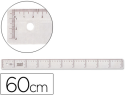 920429 - Règle liderpapel graduation verticale horizontale 60cm bord biseauté gamme cristal transparente économique