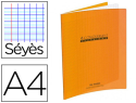 35607 - Cahier piqué conquérant classique couverture polypropylène rigide transparente a4 21x29,7cm 96 pages 90g séyès orange