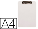 155960 - Porte-bloc q-connect plastique rigide epaisseur    2,5mm a4 210x297mm pince      metallique coloris blanc