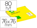 17800 - Bloc-notes q-connect quick notes couleurs néon 76x76mm 80f repositionnables coloris jaune vif