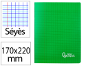 171131 - Cahier piqure liderpapel couverture pp 170x220mm 96p   seyes coloris vert