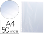 Q-Connect 72705 - Pochette q-connect polypropylène lisse 5/100e perforée a4 cristal antistatique sachet 10 unités