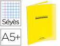 41437 - Cahier piqué conquérant classique couverture polypropylène rigide transparente a5+ 17x22m 60 pages 90g séyès jaune