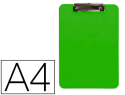 155963 - Porte-bloc q-connect plastique rigide epaisseur    2,5mm a4 210x297mm pince      metallique coloris vert