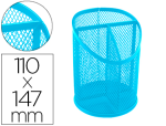 Q-Connect 156229 - Pot a crayons q-connect maille metallique 3 compartiments hauteur 147 mm diamètre 110 mm coloris turquoise