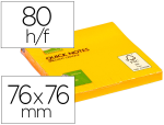 Q-Connect 17803 - Bloc-notes q-connect quick notes couleurs néon 76x76mm 80f repositionnables coloris orange vif