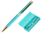 Belius 171504 - Stylo-bille belius wild west aluminium encre bleue coloris bleu turquoise boite design