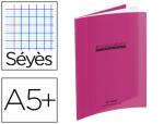Conquerant 41463 - Cahier piqué conquérant classique couverture polypropylène rigide transparente a5+ 17x22cm 60 pages 90g séyès violet