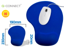 155718 - Tapis souris q-connect repose-poignet mousse         augmente confort facilement   nettoyable coloris bleu