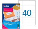 1090 - Étiquette adhésive apli agipa imprimante laser copieur 52.5x29.7mm coins droits boîte 4000 unités