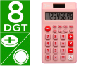 166950 - Calculatrice de poche liderpapel xf12 8 chiffres    solaire et piles 115x65x8 mm  coloris rose