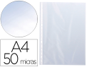 52386 - Pochette q-connect polyproylène lisse 5/100e perforée cristal antistatique a4 210x297mm sachet 100 unités