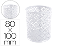 156231 - Pot a crayons q-connect motif metallique hauteur 100 mm     diametre 80mm coloris blanc