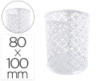 Q-Connect 156231 - Pot a crayons q-connect motif metallique hauteur 100 mm     diametre 80mm coloris blanc