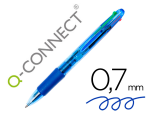 Q-Connect 29194 - Stylo-bille q-connect 4 couleurs écriture moyenne 0.7mm corps translucide bleuté encre classique noir bleu rouge vert