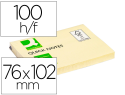 17796 - Bloc-notes q-connect quick notes 102x76mm 1 bloc 100f repositionnables coloris jaune