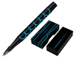 Belius 171515 - Stylo-bille belius legacy aluminium encre bleue design  cercles bleux corps noir      boite design