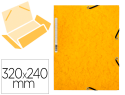 44238 - Chemise q-connect carte lustrée 375g pour documents a4 320x243mm 3 rabats coloris jaune