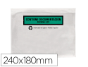 170305 - Pochette porte-documents q-connect 240x135mm auto-adhesive en papier texte espagnol anglais boite 100 unites