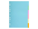 171098 - Intercalaire exacompta carte forte recyclee 170gr 17x22cm  6 positions coloris pastel