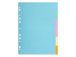 Exacompta Clairefontaine 171098 - Intercalaire exacompta carte forte recyclee 170gr 17x22cm  6 positions coloris pastel