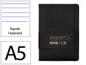 171154 - Carnet fermeture elastique antartik notes couverture     rigide a5 ligne 100 feuilles  80gr fsc coloris noir