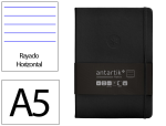 Antartik 171154 - Carnet fermeture elastique antartik notes couverture     rigide a5 ligne 100 feuilles  80gr fsc coloris noir