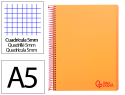 9234 - Cahier spirale liderpapel a5 micro wonder 240 pages 90g    5x5mm 6 trous 5 bandes        couleurs orange