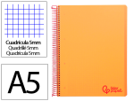 Liderpapel 9234 - Cahier spirale liderpapel a5 micro wonder 240 pages 90g    5x5mm 6 trous 5 bandes        couleurs orange