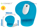 155720 - Tapis souris q-connect repose-poignet mousse         augmente confort facilement   nettoyable coloris turquoise