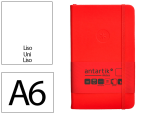 Antartik 171169 - Carnet fermeture elastique antartik notes couverture rigide a6 papier uni ivoire 100 feuilles 80gr fsc coloris rouge