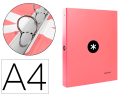 7815 - Classeur antartik 4 anneaux ronds 25mm a4 carton rembordé coloris corail