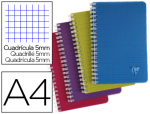 Clairefontaine 13586 - Cahier clairefontaine linicolor intensive reliure intégrale a4 21x29,7cm 100 pages 90g réglure 5x5mm coloris assortis