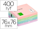 17805 - Bloc-notes q-connect cube quick notes 76x76mm 400f repositionnables sans traces coloris pastel