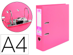 Liderpapel 79692 - Classeur levier liderpapel a4 documenta carton rembordé 1,9mm dos 75mm rado métallique coloris rose