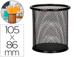 Q-Connect 44051 - Pot à crayons q-connect maille métallique hauteur 105mm diamètre 86mm coloris noir